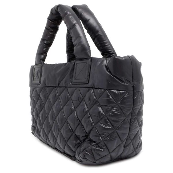 9735101 02 Chanel Coco Cocoon Matelasse Small Nylon Tote Bag Black