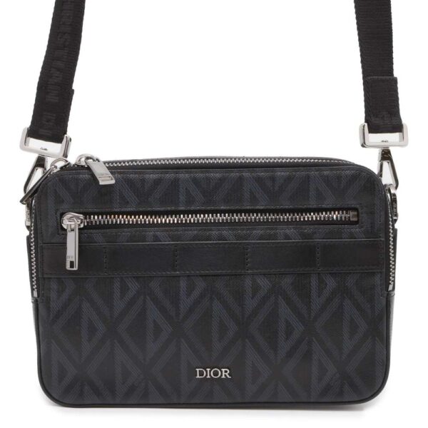 9735811 01 Christian Dior CD Diamond Safari Shoulder Bag Black