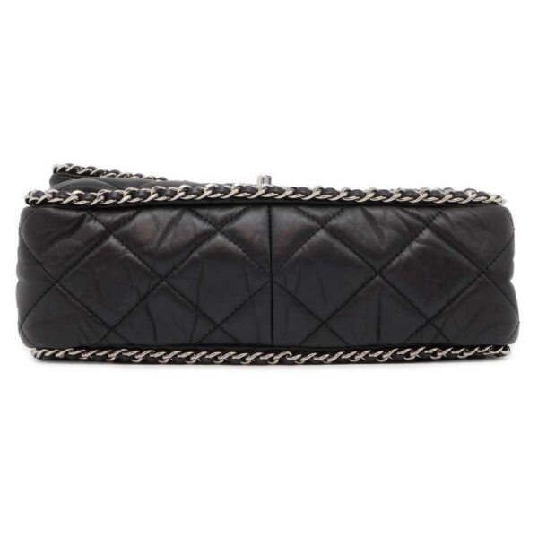 9736641 03 Chanel Matelasse Crumple Calf Leather Shoulder Bag Black