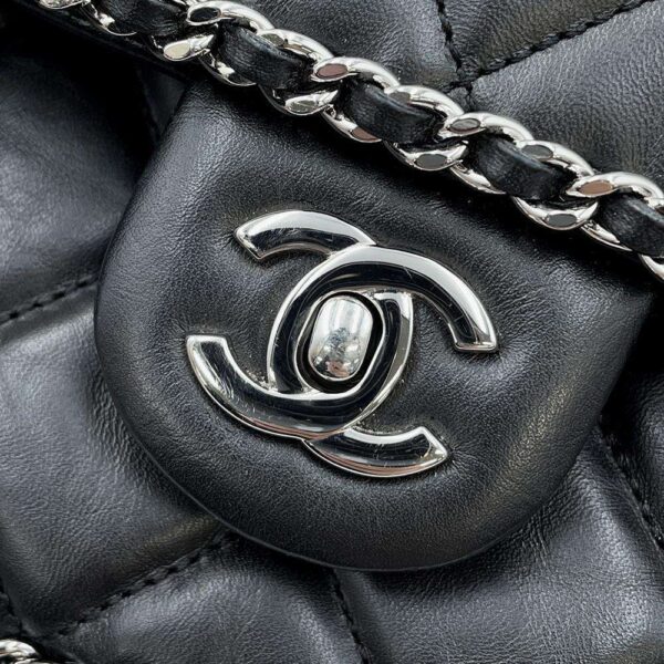 9736641 10 Chanel Matelasse Crumple Calf Leather Shoulder Bag Black