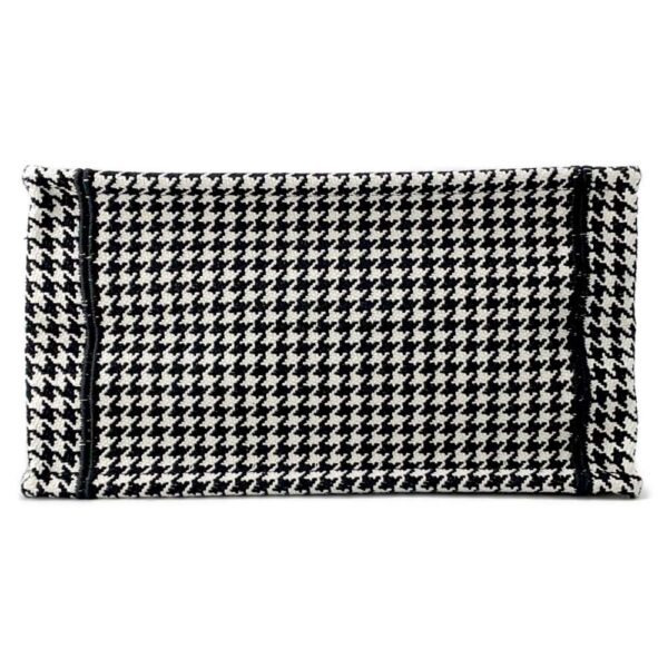 9749207 03 Christian Dior Book Tote Houndstooth Canvas Tote Bag Small Black White