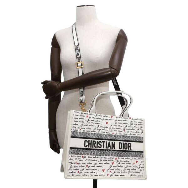 9749214 05 Christian Dior Amour Book Tote Canvas Tote Bag Medium Black White