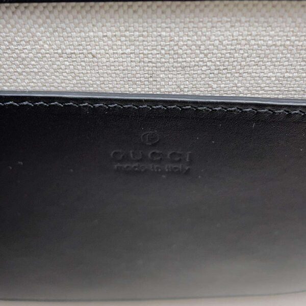 9749634 15 Gucci Embossed Buckle Leather Shoulder Bag Black