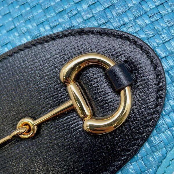 9749719 10 Gucci Horsebit Straw Chain Shoulder Bag