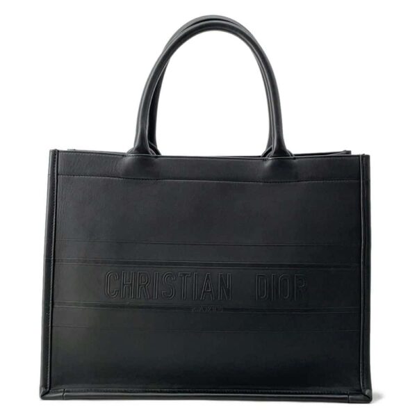 9749788 01 Christian Dior Book Tote Medium Calf Leather Tote Bag Black