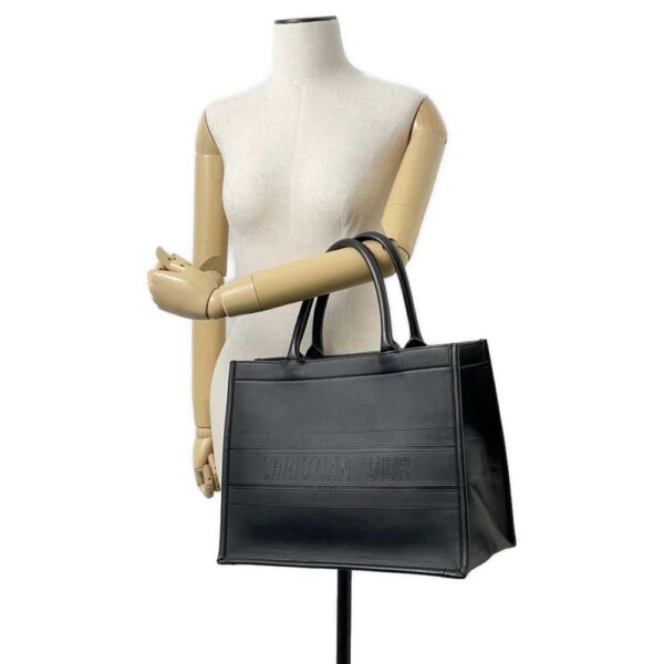 9749788 04 Christian Dior Book Tote Medium Calf Leather Tote Bag Black