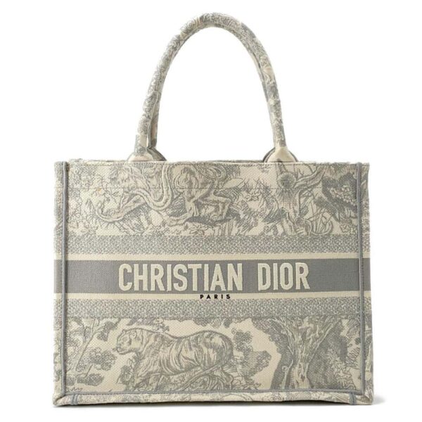 9749795 01 Christian Dior Book Tote Toile de Jouy Embroidery Tote Bag Medium Black