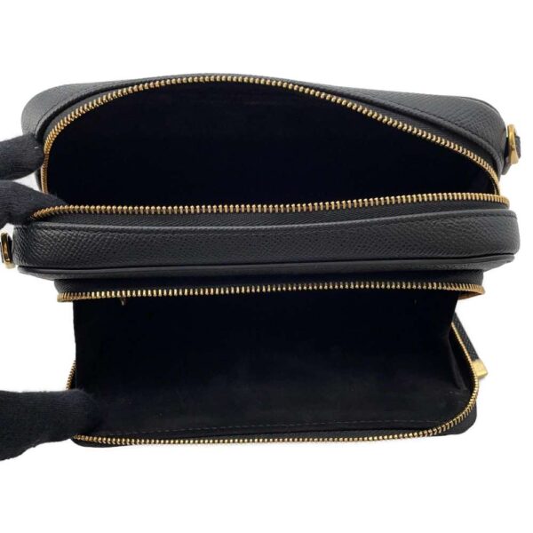 9749849 05 Christian Dior Caro Double Pouch Leather Shoulder Bag Black