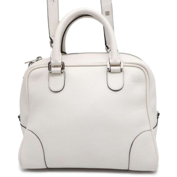 9750012 01 Loewe Amazona 75 Leather 2way Shoulder Bag White