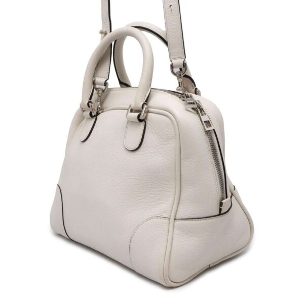 9750012 02 Loewe Amazona 75 Leather 2way Shoulder Bag White