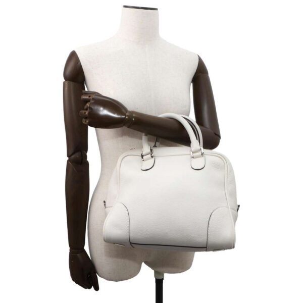 9750012 05 Loewe Amazona 75 Leather 2way Shoulder Bag White