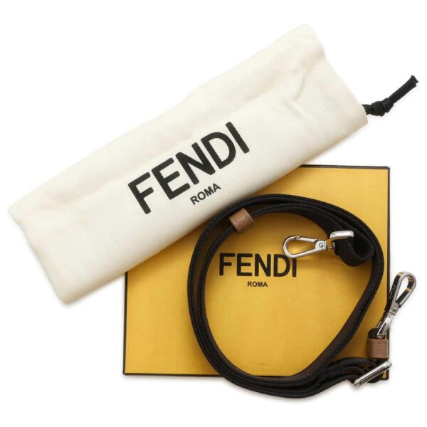 9750371 13 Fendi Diagonal Cam Leather Shoulder Pouch Black