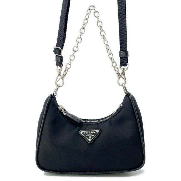 9750388 01 Prada Mini Chain Bag Nylon Saffiano Re Edition