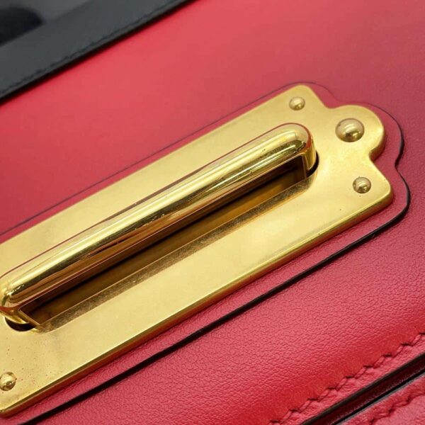 9750654 10 Prada Chain Shoulder Bag Leather Belt Red Black