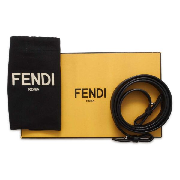 9750807 11 Fendi Leather Pochette Shoulder Bag Black