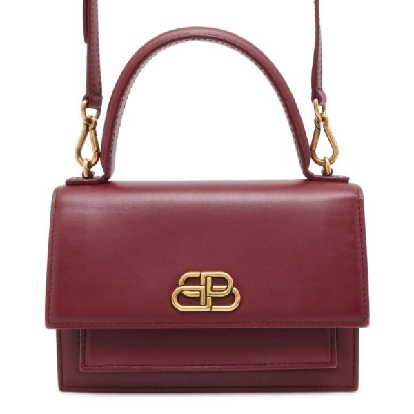 9750821 01 Balenciaga 2Way Sharp Handbag Maroon