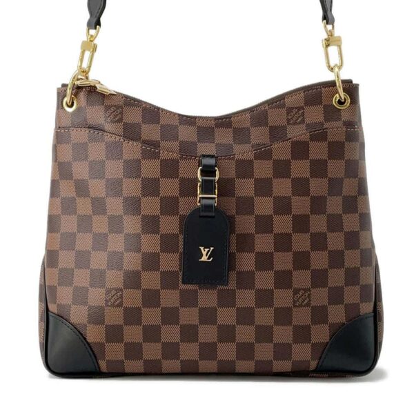 9750937 01 Louis Vuitton Odeon NM MM Damier Shoulder Bag Black