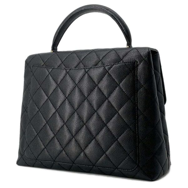 9751583 02 Chanel Matelasse Coco Mark CC Caviar Bag Black