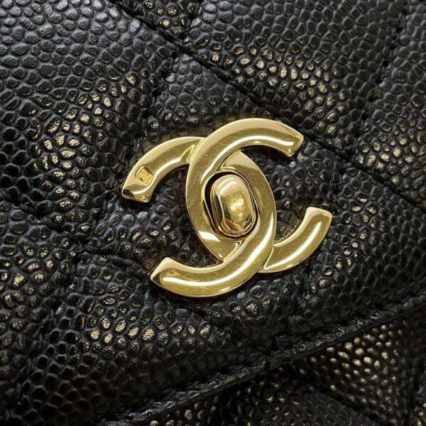 9751583 11 Chanel Matelasse Coco Mark CC Caviar Bag Black