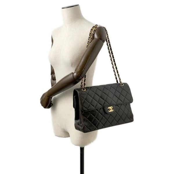 9751668 04 Chanel Matelasse W Face Coco Mark Lambskin Bag Black