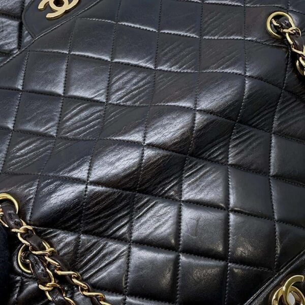 9751668 07 Chanel Matelasse W Face Coco Mark Lambskin Bag Black