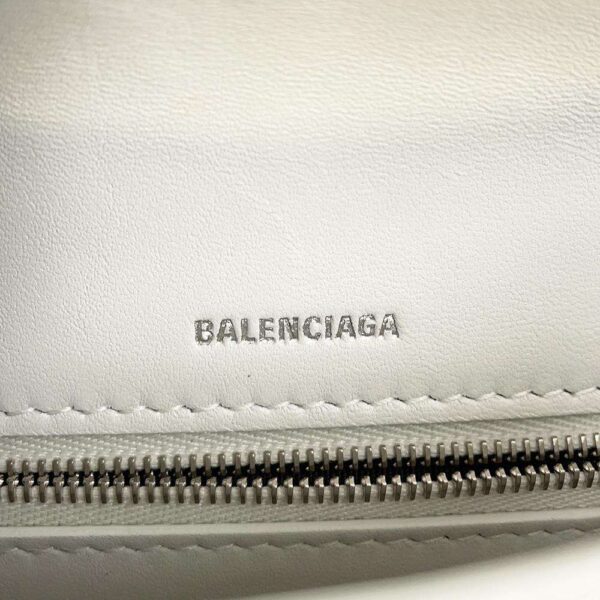 9752078 16 Balenciaga Flap Croco Embossed Leather Shoulder Bag White