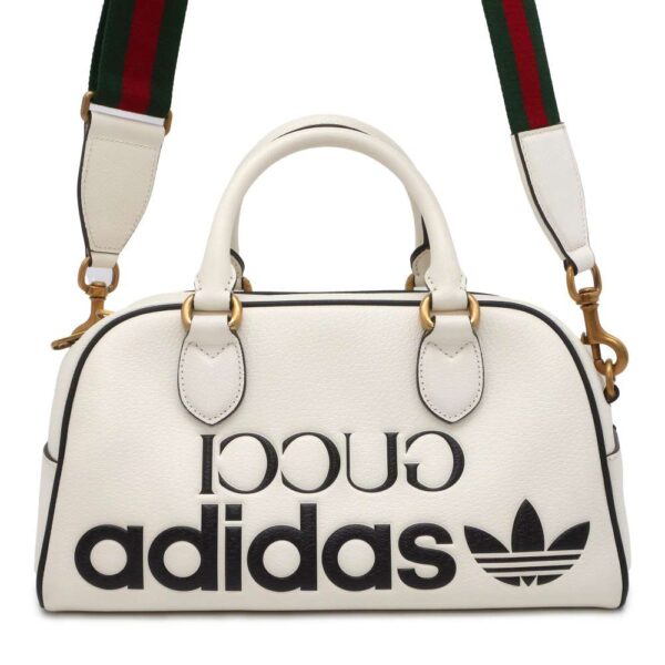 9752092 01 Gucci Adidas Collaboration Leather Bag White Black