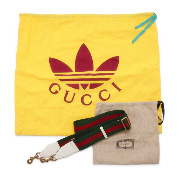 9752092 14 Gucci Adidas Collaboration Leather Bag White Black