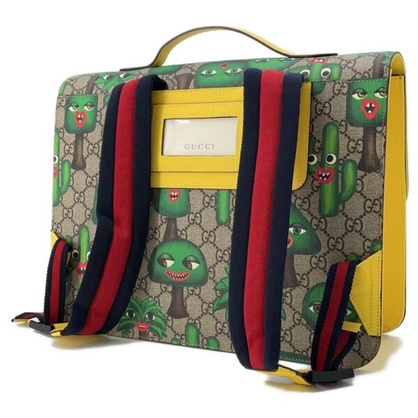 9752122 02 Gucci Smiling Plant Leather Backpack