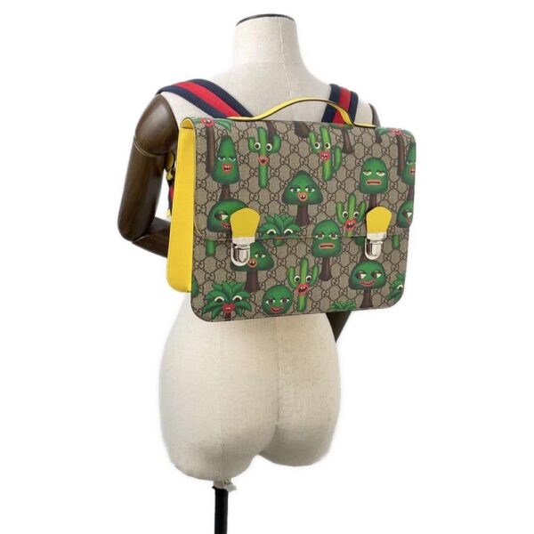 9752122 04 Gucci Smiling Plant Leather Backpack