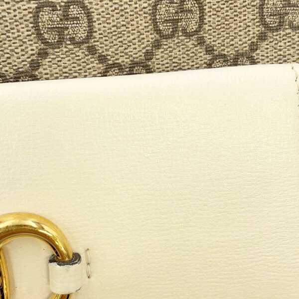 9752139 07 Gucci Horsebit 1955 GG Supreme Leather Shoulder Bag Small White