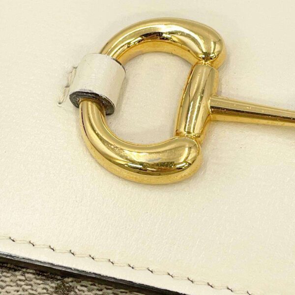 9752139 14 Gucci Horsebit 1955 GG Supreme Leather Shoulder Bag Small White