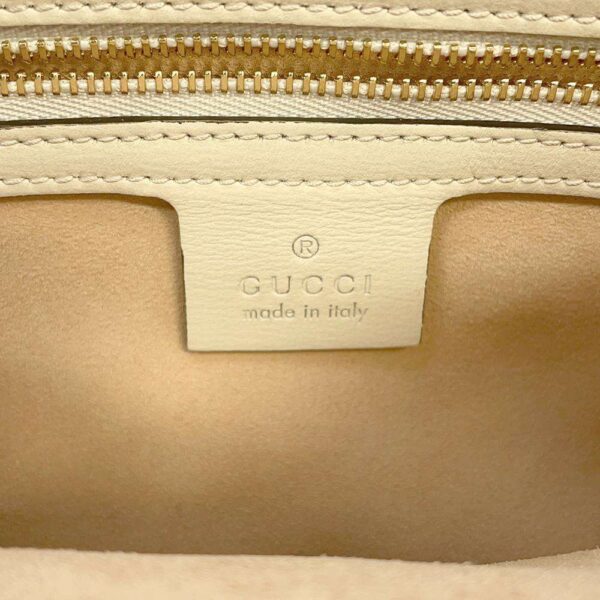 9752139 16 Gucci Horsebit 1955 GG Supreme Leather Shoulder Bag Small White