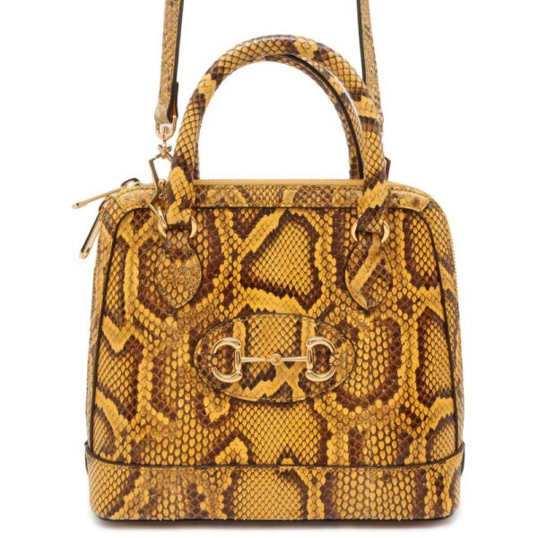 9752146 01 Gucci Horsebit 1955 Python Shoulder Bag