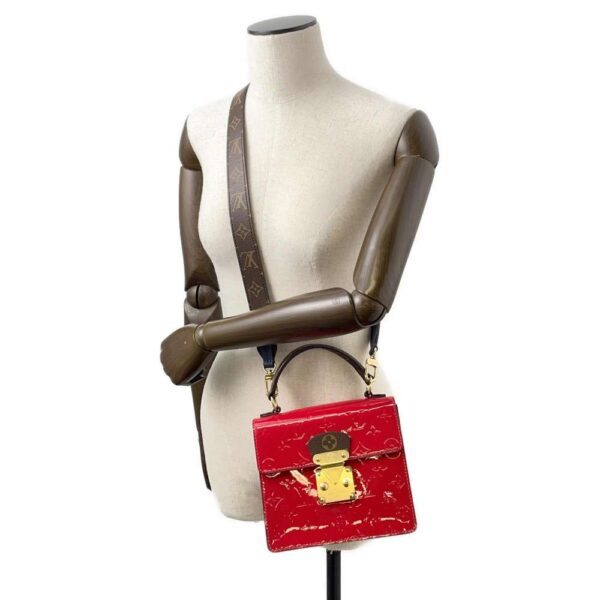 9752337 04 Louis Vuitton Spring Street PM Monogram Vernis Handbag Red