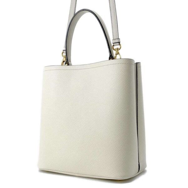 9753235 02 Prada Pannier Saffiano Leather Shoulder Bag 2way White