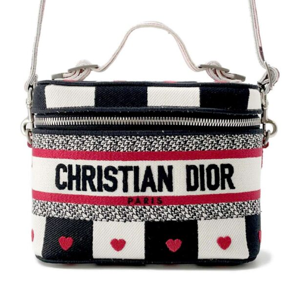 9753310 01 Christian Dior Amour Heart Vanity 2WAY Shoulder Bag Black White