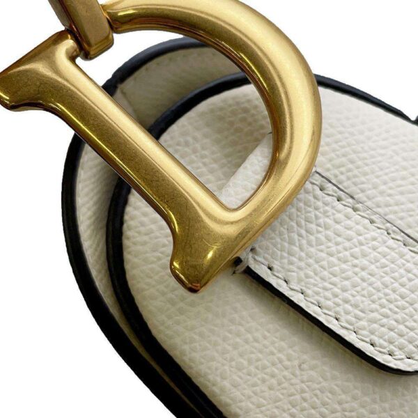 9754270 09 Christian Dior Saddle Leather Shoulder Bag White