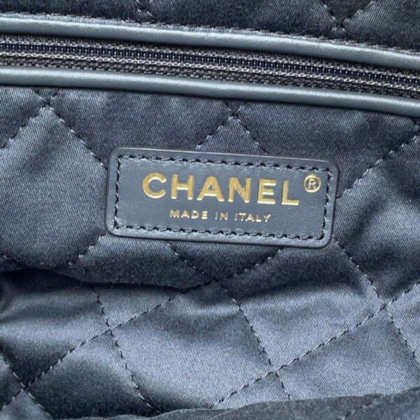 9757233 08 Chanel 22 Small Shiny Calfskin Shoulder Bag with Pouch