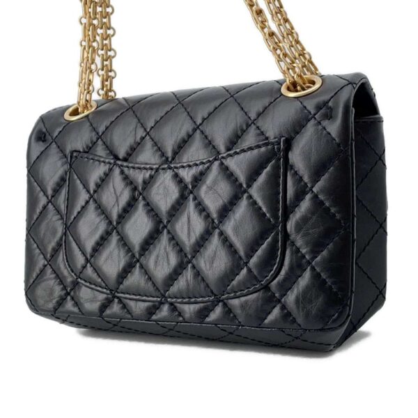 9758223 02 Chanel 255 Mini Aged Calf Leather Shoulder Bag Black