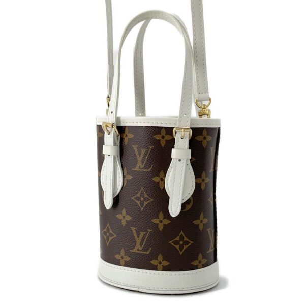 9758650 02 Louis Vuitton Nano Bucket Monogram Handbag 2way White