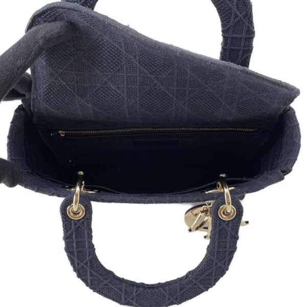 9760837 06 Christian Dior Lady D Lite Canvas 2WAY Shoulder Bag Black