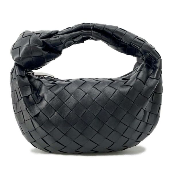 9764552 01 Bottega Veneta Mini Jodi Lambskin Intrecciato Handbag Black