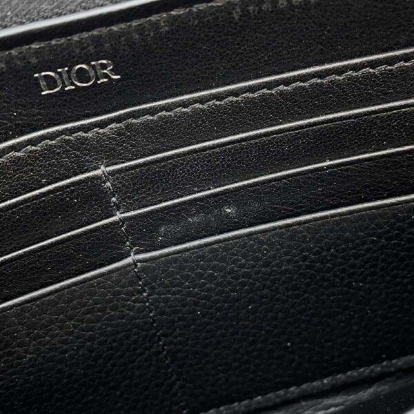 9768253 08 Christian Dior CD Icon Calfskin Long Wallet Black