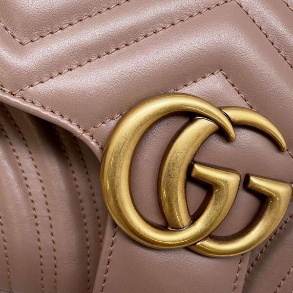 9782501 10 Gucci GG Marmont Quilted Leather Heart Chain Shoulder Bag