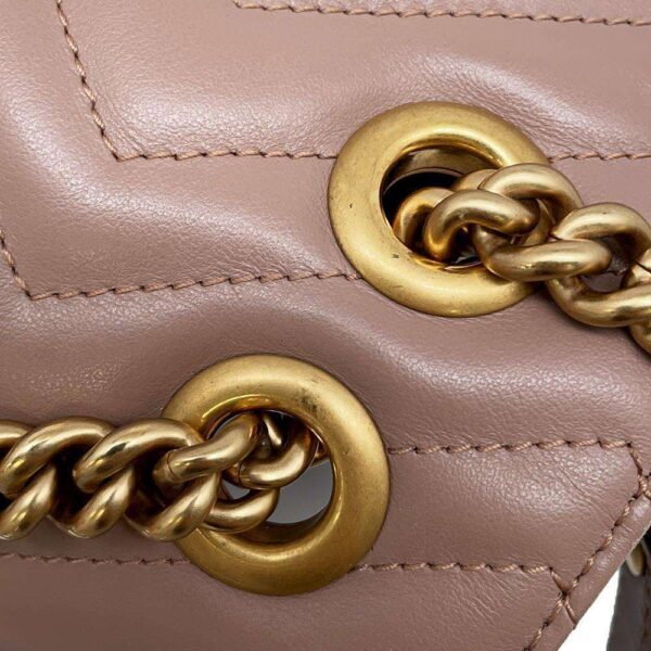 9782501 12 Gucci GG Marmont Quilted Leather Heart Chain Shoulder Bag