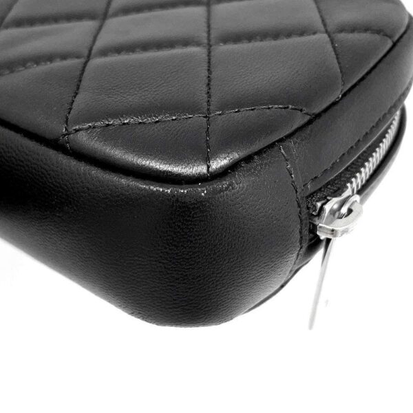 9782532 06 Chanel Cocomark Matelasse Pouch Caviar Case Black