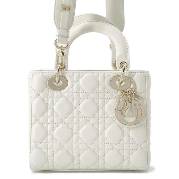 9782853 01 Christian Dior Lady Dior My ABC Cannage Handbag White