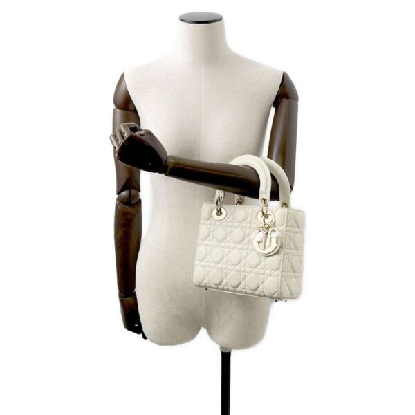 9782853 05 Christian Dior Lady Dior My ABC Cannage Handbag White