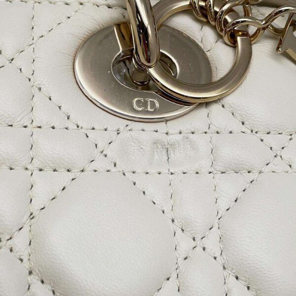 9782853 09 Christian Dior Lady Dior My ABC Cannage Handbag White